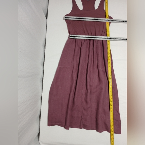 Athleta Baja Linen Midi Dress In Tawny Rose. Size M - Picture 8 of 11